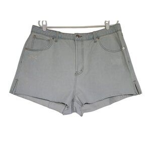 Wild Fable Women's Super High Waisted Light Wash Denim Cutout Shorts. NWT